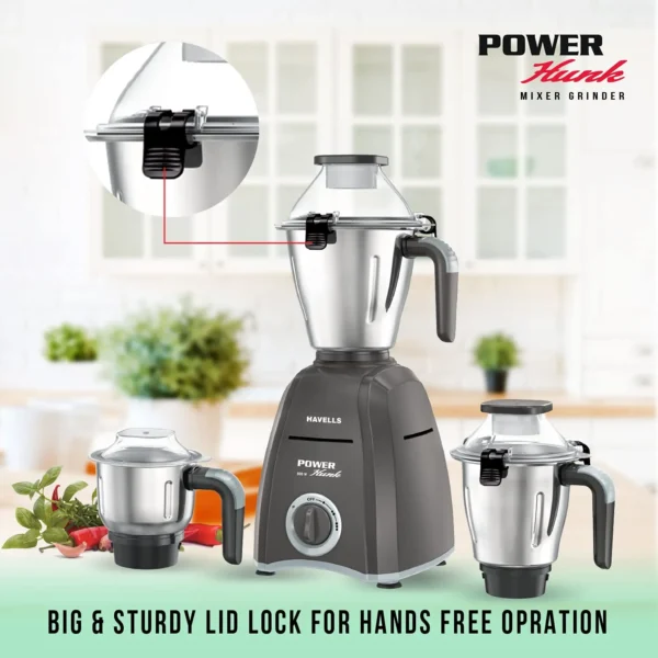 Havells Power Hunk 800W 3-in-1 Mixer Grinder